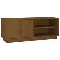 mueble de tv madera maciza de pino marron miel 105x34x40 cm vidaxl