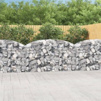 Cesta Gaviones | Gavión Para Piedras | Gavión Decorativo Forma Arco Hierro Galvanizado 200x50x100/120 Cm Cfw655943