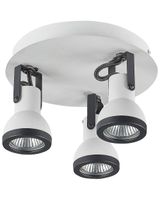 lampara de 3 focos  ajustable metal blanco