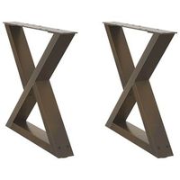 patas mesarpierna de mesa de centro 2 uds acero natural 60x42-433 cm acero