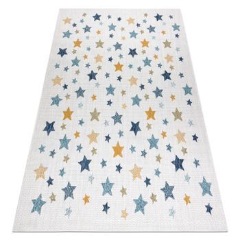 Alfombra Sisal Cooper Estrellas 22260 Crudo / Azul Oscuro 80x150 Cm