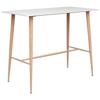 mesa alta y taburetes de bar 5 uds  juego de muebles de jardin blanco y negro
