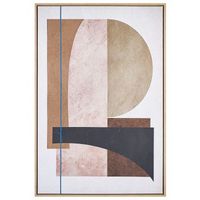 lienzo cuadro de pared 93 x 63 cm marco mdf sintetico formas abstractas rectangular moderno multicolor ruffano