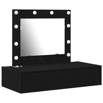 Mesa Tocador | Mesa De Maquillaje Negro 83 X 40 X 70 Cm Madera De Ingeniería