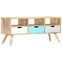mueble para tv de madera maciza de mango 110x35x48 cm vidaxl