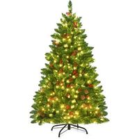 135cm arbol de navidad costway artificial con luces incorporadas
