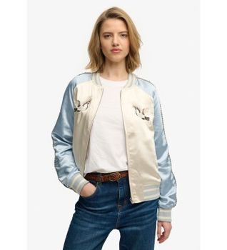 Superdry para mujer. W5012091A Chaqueta Suikajan azul (M), Casual, Poliéster