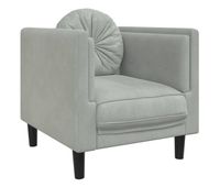 vidaxl sillon con cojin terciopelo gris claro