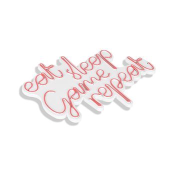 Iluminación Led Decorativa De Plástico Eat Sleep Game Repeat Rosa 51x40x2 Cm