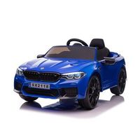 coche electrico infantil bmw m5 chipolino con asiento de cuero y ruedas eva - blue