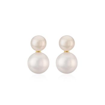 Pendientes de plata 925 bañada en oro con perlas