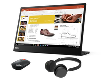 lenovo monitor portatile thinkvision m14 14  lenovo wireless stereo headset  thinkpad bluetooth silent mouse