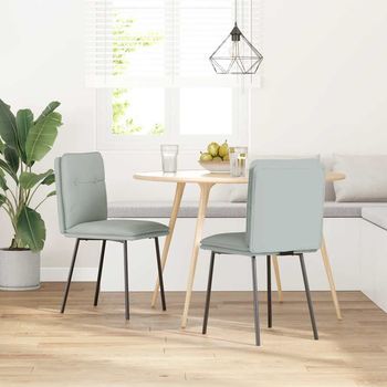 Sillas De Comedor 2 Unidades | Sillas De Cocina Terciopelo Gris Claro
