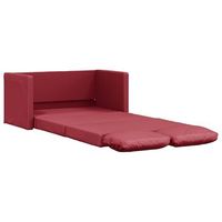sofa cama  sofa convertible suelo 2 en 1 cuero sintetico rojo tinto 112x174x55 cm