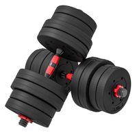 homcom juego de mancuernas ajustables 30 kg 2 en 1 con barras conexion y mangos antideslizantes para gimnasio en casa negro   aosom espana
