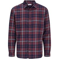 jack  jones camisa manga larga 12258429 jjjoshua fall flannel shirt ls vineyard wine para hombre