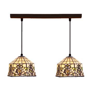 Colgante De Techo Tiffany Regleta Serie Hexa D-20cm X2