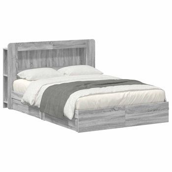 Estructura De Cama Con Almacenamiento Sonoma Gris 150 X 200 Cm Vidaxl