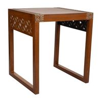mesa de madera y metal marron 42x40x48