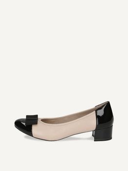 CAPRICE Pumps, beige, made of Leather and textile with Block heel, Size 36