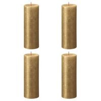 velas rusticas shimmer 4 unidades dorado 190x68 mm bolsius