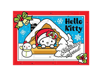 Calendario de adviento - Sherwood Hello Kitty, 24 sorpresas artículos papelería, Packaging ilustrado con actividades recortables