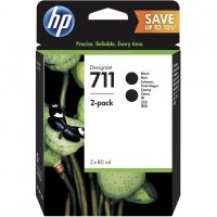 hp 711 pack 2 cartuchos tinta original negro