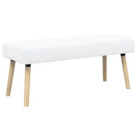 banco con tapizado en canal blanco 110 x 40 x 46 cm tela vidaxl