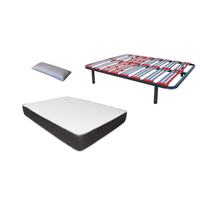 pack somier multilaminas patas incluidascolchon hr mega confort visco almohada de regalo 150x180