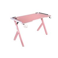 mesa gaming 120x60cm luces led rgb - color rosa