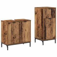 juego de muebles de bano con cajon 2 pcs madera vieja vidaxl