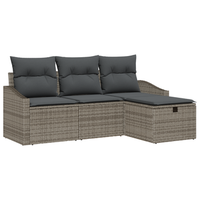 juego de sofa de jardin de 4 uds con cojines gris ratan sintetico cfw439682