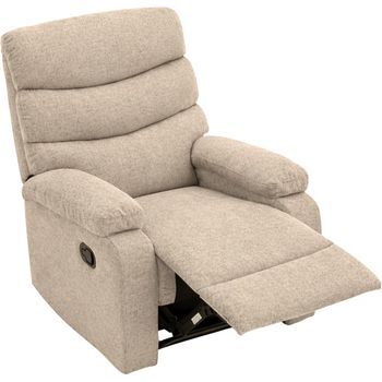Sillon Relax Reclinable Manual Con Palanca Beis | Tapizado Tela Suave | Relleno Resistente Y Adaptable