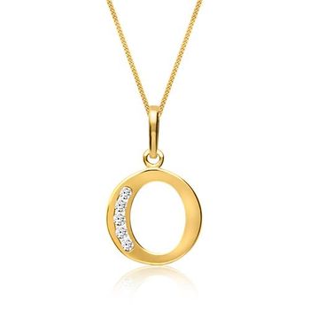 8k cadena de oro letra o con circonita