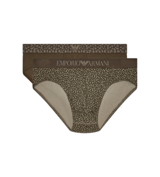Emporio Armani para hombre. EM000251_AF18885 Set 2 Slips Use marrón verdoso (S), Homewear, Algodón