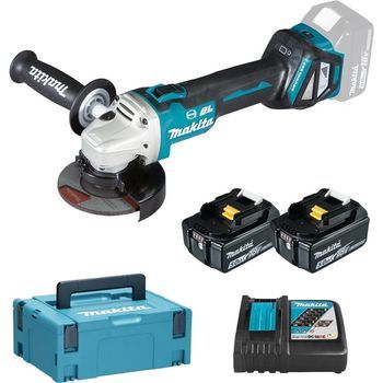 Makita Dga513rtj Amoladora Angular 18v Lxt 125/115 Mm Bl 2x5.0ah Makpac