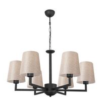 lampara de techo profil-4644 crema negro metal tela diametro 80x80 cm