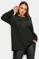 yours top negro de estrellas con lentejuelas mujer curvy y tallas grandes yours