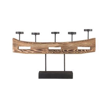 Portavelas De Madera De Pino Y Elementos Metálicos Estilo Moderno Guatemala