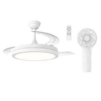 Ventilador led astra eco blanco 48w cct/dim + ventilador de mano