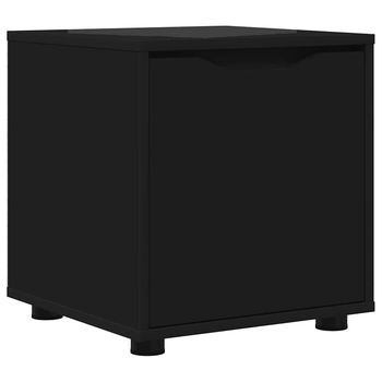 Gabinete De Baño | Armario De Baño Negro 40,5 X 40 X 44 Cm Madera Contrachapada