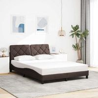 cama matrimonial  cama para adultos  cama sin colchon tela marron oscuro 140x200 cm cfw4423356