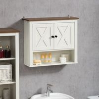armario de pared kleankin melamina de madera 60x195x525cm blanco