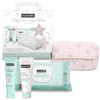 suavinex regalo bebe recien nacido con porta toallitas de tela rosa