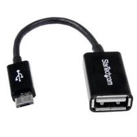 cable adaptador de 12cm micro usb macho a usb a hembra otg para tablets smartphones - negro