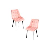 pack 2 sillas cade terciopelo de terciopelo 935045 cm - rosa