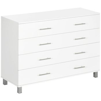 Cómoda con cajones 112x38.2x81 cm blanco