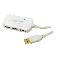 hub usb logilink ua0108 4 puertos usb 20 12m fuente alimentacion blanco