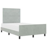 cama tapizada 207x126x128 cm  - gris