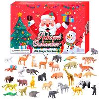 calendario de adviento con figuritas de regalo para decorar 24 figuras de animales diferentes 37x35x23 cm color multicolor